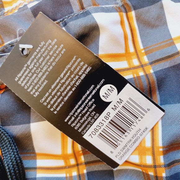 NEW! Ripzone Boy's M Swim Trunks Orange /Grey Combo (3752) - Picture 3 of 11